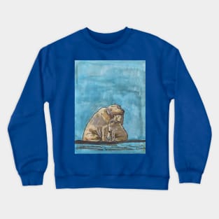 Polar Bear Mother and Cubs Crewneck Sweatshirt